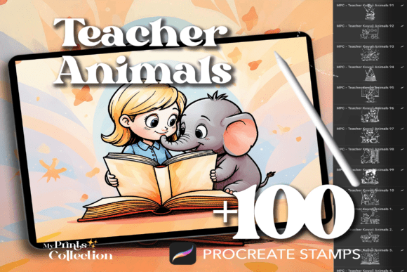 100+ Animals Teacher Day Procreate: A Creative Stamp Set for Educators