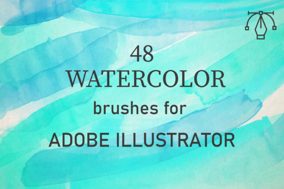 48 Watercolor Brushes for Illustrator: A Versatile Design Asset