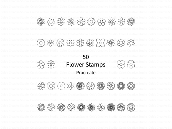 50 Flower Outline Procreate Stamp Brushes: A Creative Toolkit