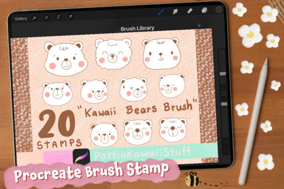 Cute Bear Face Brushes for Procreate: A Designer's Stamp Collection