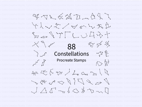 Elevate Your Designs with 88 Constellations Stamp Brushes