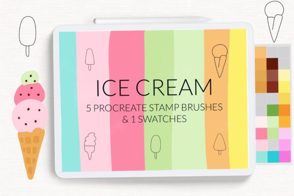 Ice Cream Stamps Swathes Procreate: A Sweet Design Toolkit