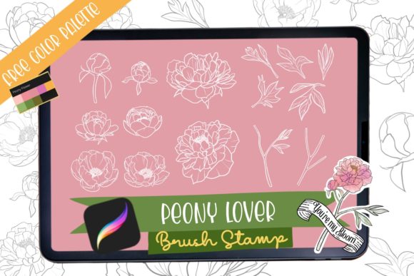 Peony Flower Stamp Brushes for Procreate: Elevate Your Art