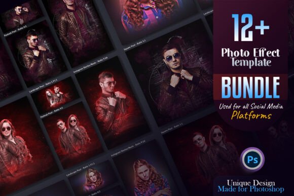 Photo Effect Template Bundle Designs: Instant Social Media Impact