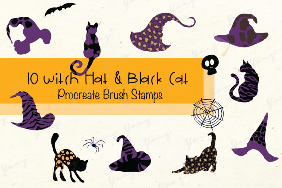 Procreate Brush Stamp Halloween Hat&Cat: Spooky Design Made Simple