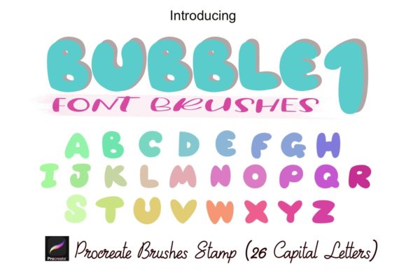 Procreate Brushes Stamp Bubble 1 Font: A Bold Design Asset