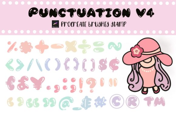 Procreate Brushes Stamp Punctuation V4: 42 Punctuation Stamps