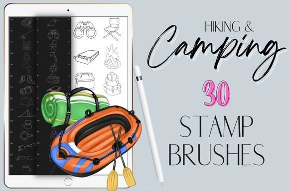 Procreate Camping Hiking Stamp Brushes: Design Assets for Outdoor Brands