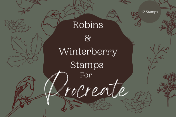 Procreate Robin & Winterberry Stamps: Your Festive Toolkit