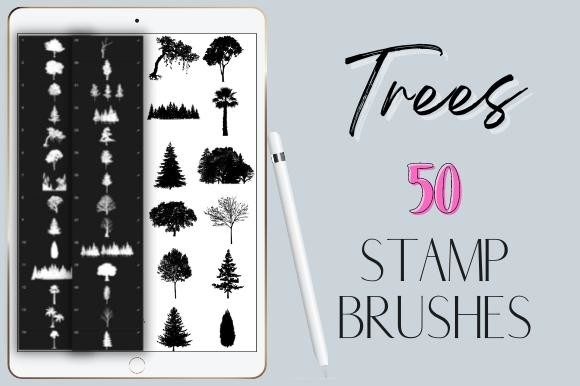 Procreate Trees Stamp Brushes Silhouette: Instant Nature for Digital Artists