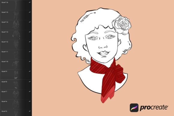 Scarf Procreate Stamps: Instant Texture for Digital Artists
