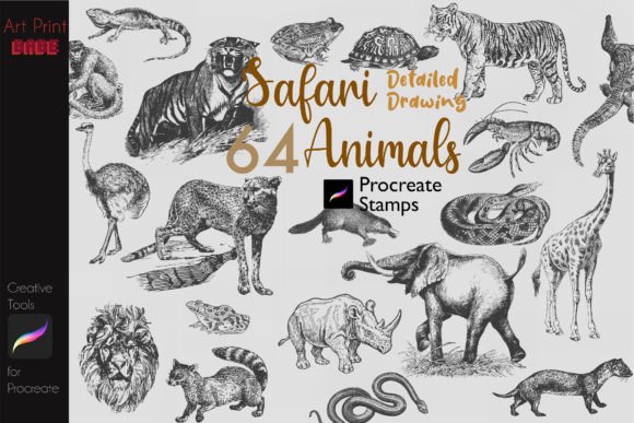 Unleash Your Creativity with Procreate Animals Stamps Tattoo Safari